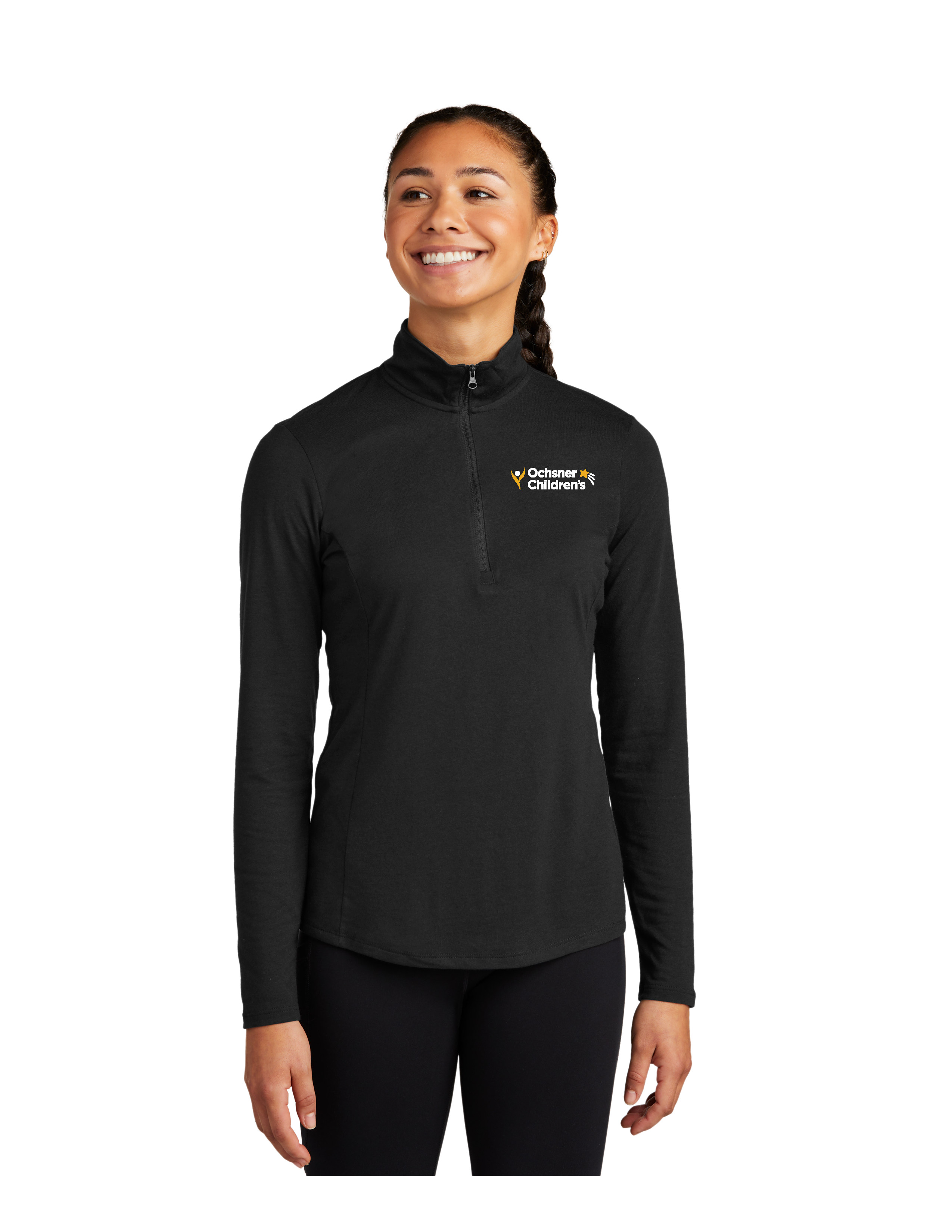 Ochsner Children's Sport-Tek Ladies 1/4 Zip Pullover, Black, large image number 1